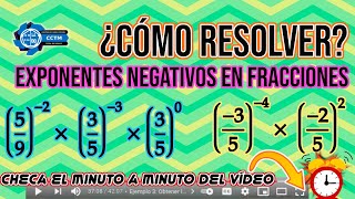 ???? ¿Cómo simplificar fracciones con potencias negativas? | Con comprobación en línea | ¡Muy básico!