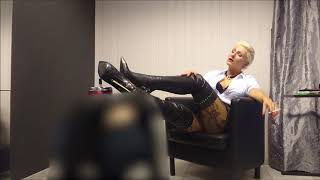 Smoking in AROLLO Thigh High Boots