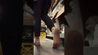 Public nylon footies