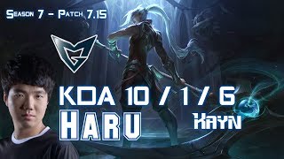 SSG Haru KAYN vs GRAGAS Jungle - Patch 7.15 KR Ranked