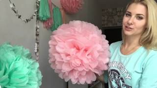 Весенний декор: помпоны и гирлянда из кисточек - 8 Марта! Pom Pom flower
