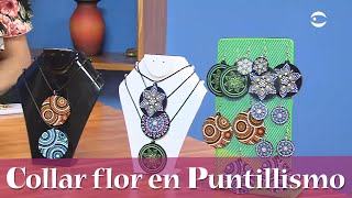 Aprenda y Venda - Collar flor en puntillismo