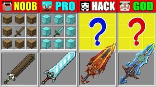 Minecraft NOOB vs PRO vs HACKER vs GOD ABILITY SUPER SWORD CRAFTING CHALLENGE in Minecraft Animation