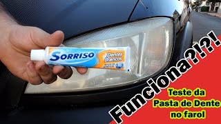 Limpando o Farol do carro com Pasta de Dente