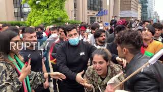 Belgium: Demonstrators gather outside EU Commission in support of Afghans