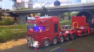 TAMIYA RC MONSTER SCANIA TRUCK RC HEAVY LOAD TRANSPORT "SCHNEIDER TRANSPORT MODELS IN MOTION