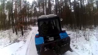Тянем телегу по лесу на МтЗ 82.1