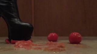 Tomato Crush Platform Boots 2 Slow-mo