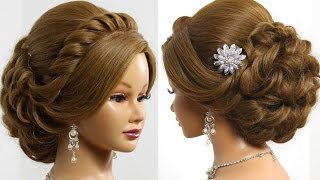 Bridal hairstyle for long medium hair tutorial. Romantic updo.