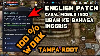 ENGLISH PATCH NO ROOT CABAL Mobile I TAMPA ROOT 100% WORK