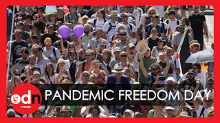 Conspiracy Theorists March for ‘Pandemic Freedom Day’ in Berlin