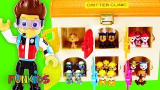 Paw Patrol Ryder & Doc McStuffins Find Toys in Animal Hospital!