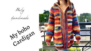 Ζακέτα με βελονάκι||Crocheted cardigan with hood L size