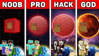 Minecraft NOOB vs PRO vs HACKER vs GOD : FAMILY BLOCK MARS HOUSE in Minecraft | Animation
