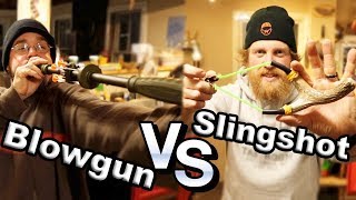Blowgun Versus Slingshot Over A Game Of PIG