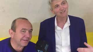 Cargadas, chistes y Carloni en rol de periodista: el divertido momento que se vivió en Arroyo Seco