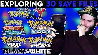 EXPLORING x30 POKEMON SAVE FILES! - I CAN'T believe what happened... (Part 1)