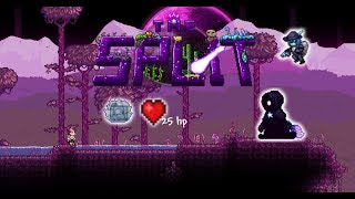 Terraria: The Split Mod - All Bosses (25 HP, Non-moving Screen)