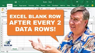 Excel Insert Blank Row After Every Two Data Rows #Shorts