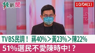 【辣新聞152 重點摘要】TVBS民調！ 蔣40%＞黃23%＞陳22% 51%選民不愛陳時中!? 2022.10.04(1)