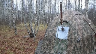 Одиночный поход с рыбалкой на три ночевки.Часть 2.Следующий день.Установка печки в палатку Лотос 5у.