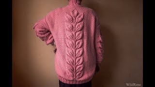 Вяжем кардиган узором "Листья на ветке" ♥ Часть 2. Рукава и планка ♥ Вяжем спицами ♥  Wild Rose ♥