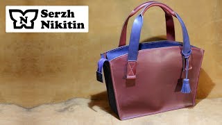 Сумка женская из кожи двух цветов своими руками