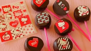 HELLO KITTY Chocolate Transfer sheet Cakepops ハローキティ チョコレート転写シート ケーキポップ バレンタイン チョコポップ