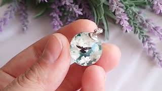 Кулон Botanica с птицей и облаками. Украшения из эпоксидной смолы