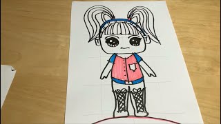 How to Draw easy a LOL 2 Surprise Doll /  КАК  легко нарисовать куклу LOL 2