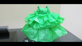 How to make doll dress with plastic bag