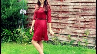 Dresslink - Wine Red Lace Dress ♥