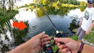 IMPOSSIBLE Fishing Challenge?? Pond BASS FISHING w/ 2 lb Line!!!