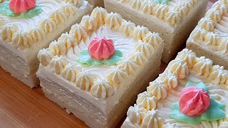 Бисквитное пирожное с масляным кремом // Sponge cake with butter cream