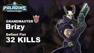 Brizy Androxus 32 KILLS!! Paladins GM (TOP 9) Ranked Gameplay