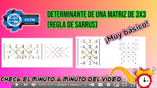 Calcular el determinante de una matriz de 3x3 | Regla de Sarrus | Agregando renglones o columnas