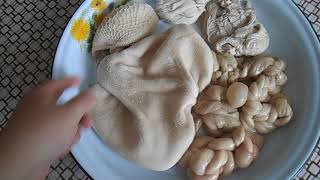Ішек-қарын (желудок и кишки) перед варкой мяса