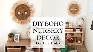 DIY Boho Nursery Decor - Lion Head Basket