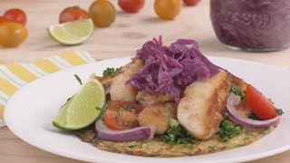 Tacos de pescado con tortillas de zuchinni