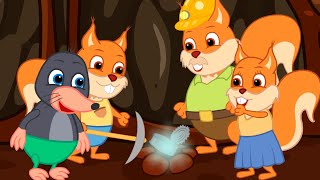 Famille d'Écureuil - Grotte Au Trésor Animé 2023 en Français