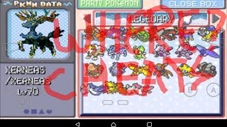 Pokemon X and Y All legendary Pokemon cheat codes(Xerenas,Yveltal,Jirachi)(gba rom hack)
