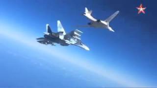 Су 30СМ прикрывает «Белого лебедя» над Сирией׃ кадры в воздухе