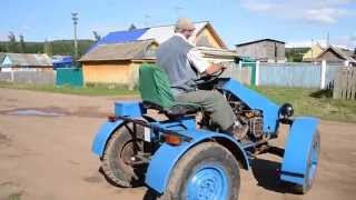 Тест драйв 2 самодельного мини трактора 4X4 модель 3