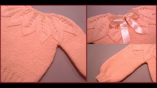 Свитер для девочки с круглой кокеткой.Размер 3 года.Часть №3