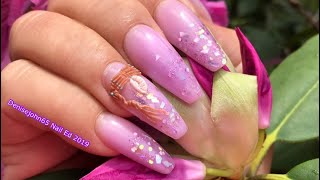 Purple Polygel Review & Demo Nails - Bo Ho Beach Vibe Nails - Purple Polygel  By Gelike
