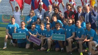 Кэмпбелл и Карамбё открыли Парк футбола "Евро - 2020" в Санкт-Петербурге