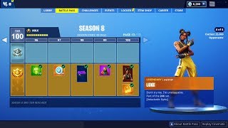 *ALL* SEASON 8 BATTLE PASS REWARDS SHOWCASE! (Fortnite Season 8 ALL TIER Rewards)