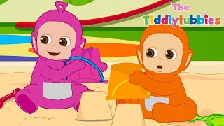 Tiddlytubbies | Jugando con arena, redes e instrumentos! El | Dibujos animados para niños | WildBrai