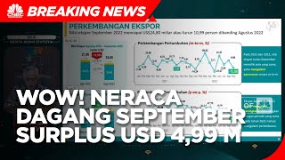 BPS: Neraca Dagang September Surplus USD 4,99 M
