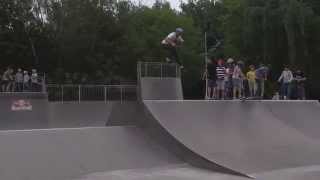random kick scooter tricks in slowmo, скейтпарк Кузьминки 20150603